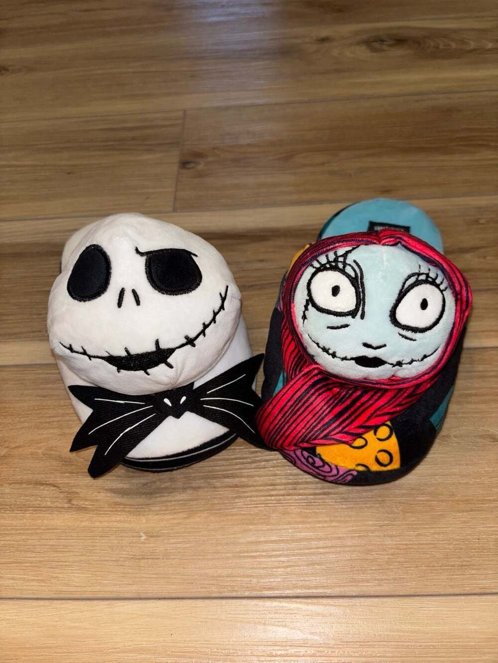 Disney The Nightmare Before Christmas Jack & Sally 3D Plush Mismatch Slippers